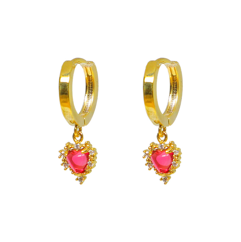 Sparkle Heart Huggie Earrings