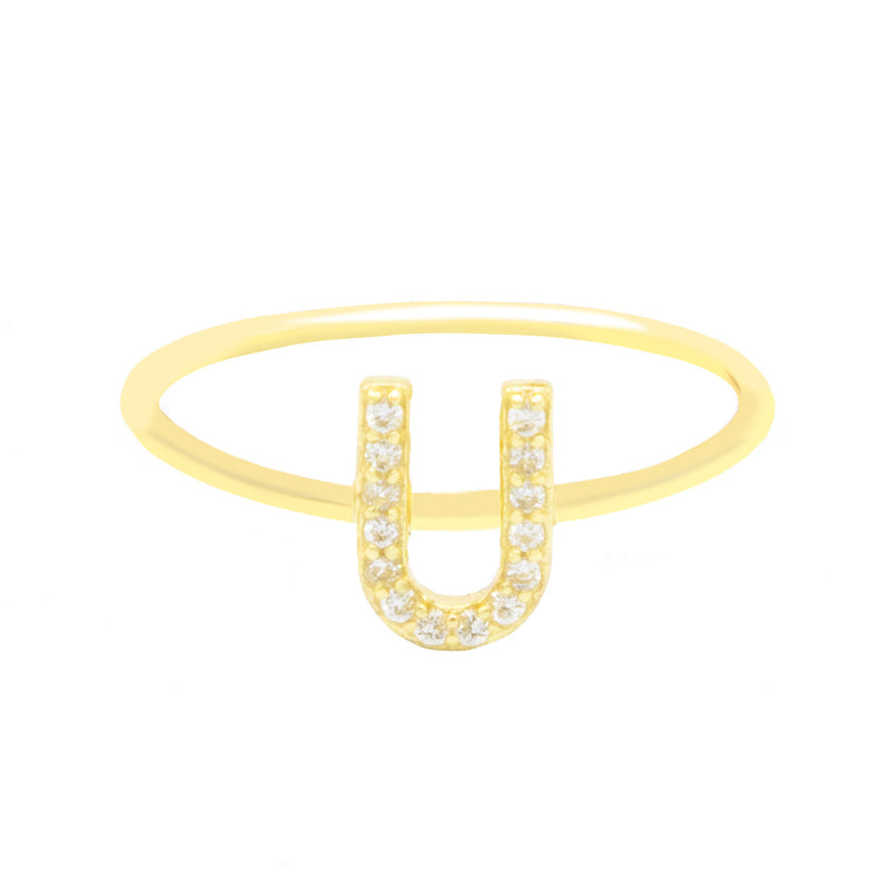 Sparkly Initial Ring