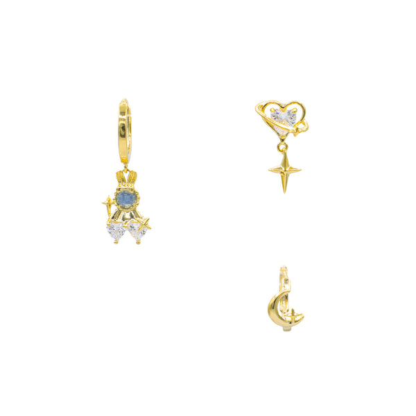 Bunny Heart Earring Set