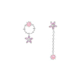 Blush Bloom Asymmetrical Earrings