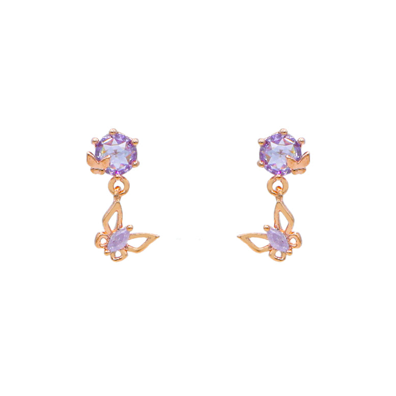 Violet Whisper Butterfly Earrings