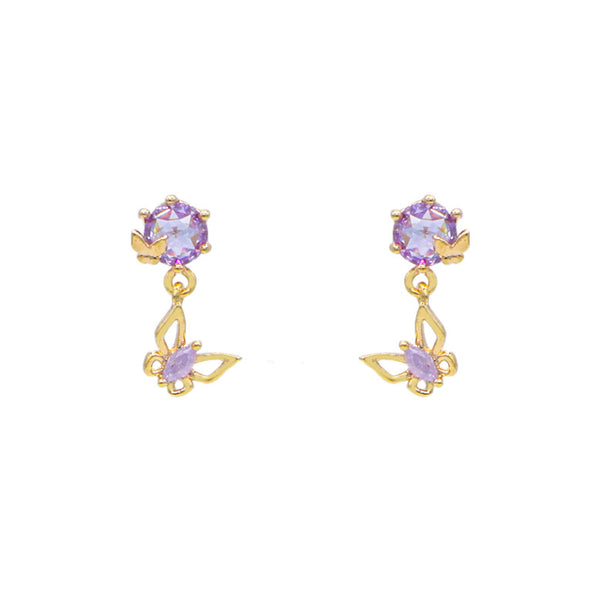 Violet Whisper Butterfly Earrings