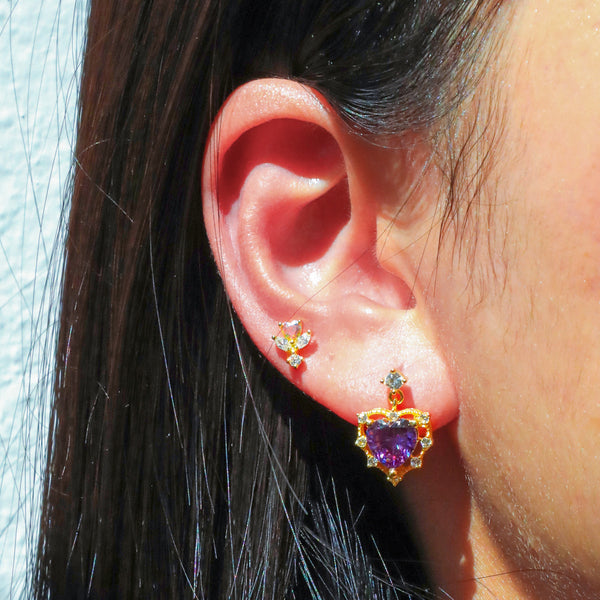 Violet Heart Earrings