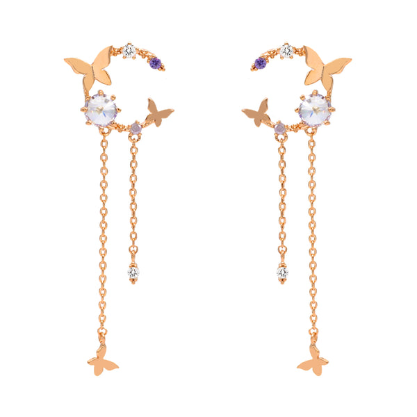 Crescent Butterfly Earrings