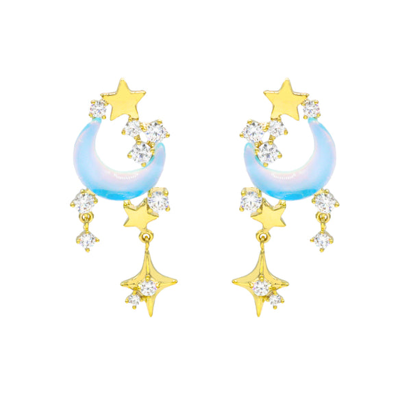 Cosmic Blue Moon Earrings