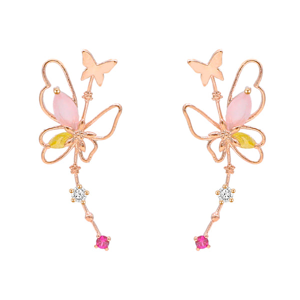 Colorful Gem Butterfly Earrings