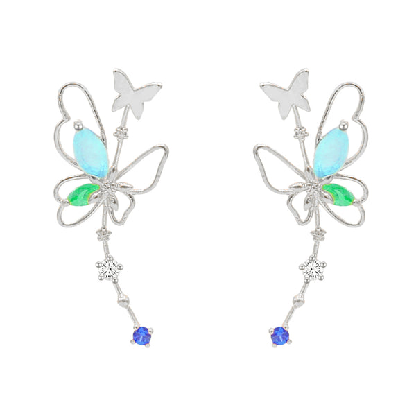 Colorful Gem Butterfly Earrings