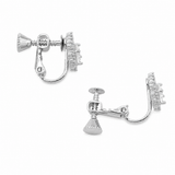 Pear Halo Clip-On Earrings