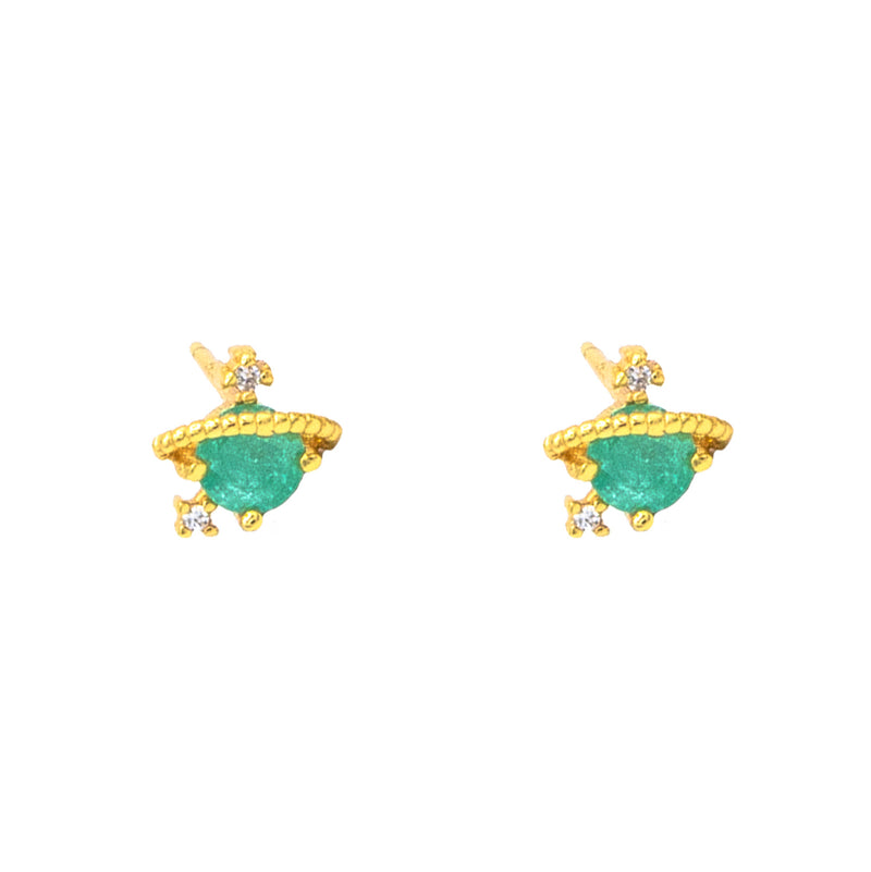 Green Saturn Earrings