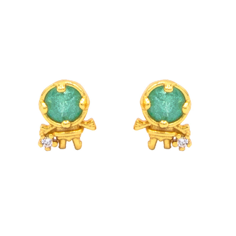 Green Superhero Earrings