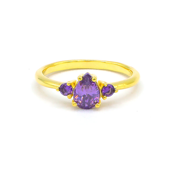 Purple Pear Ring