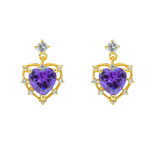 Violet Heart Earrings