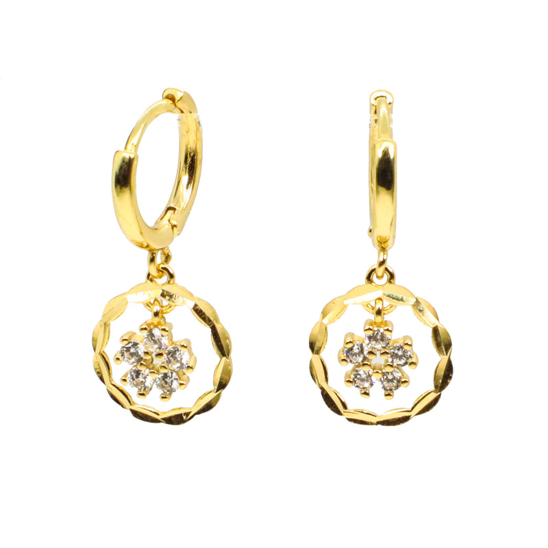 Crystal Cherry Blossom Huggie Earrings