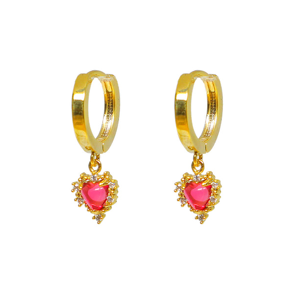 Sparkle Heart Huggie Earrings