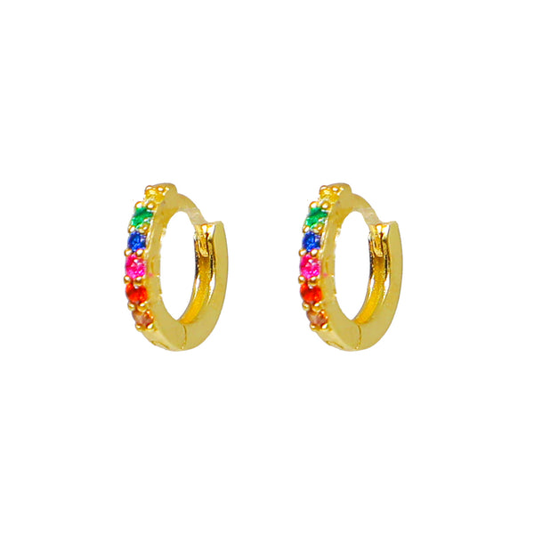 Rainbow Gem Huggie Earrings