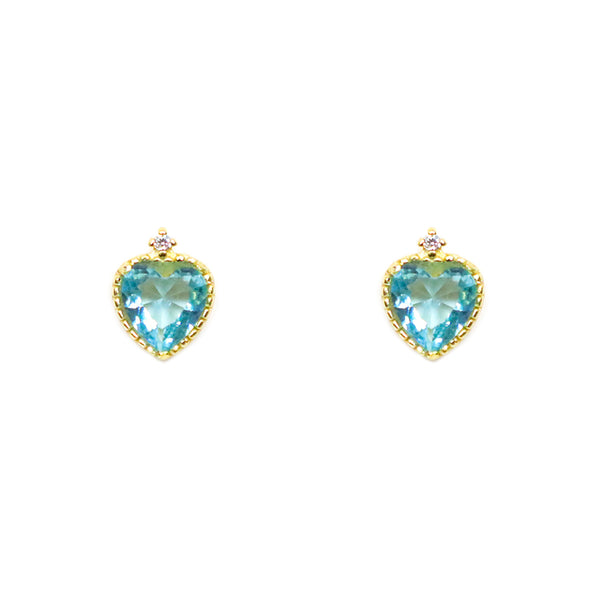 Aqua Heart Studs