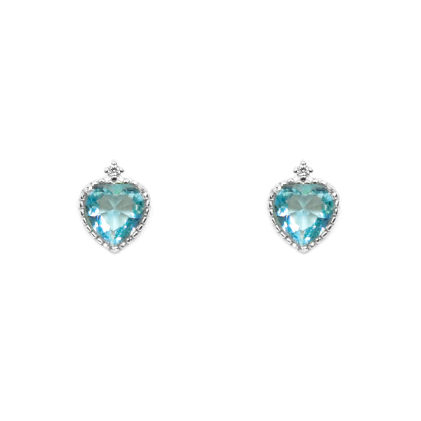 Aqua Heart Studs