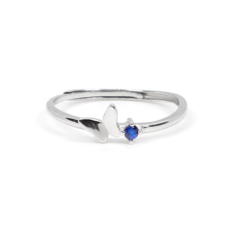 Blue Diamond Butterfly Ring