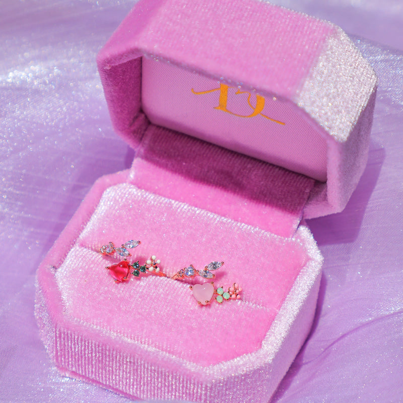 MiniDes Purple Luxe Velvet Ring Box
