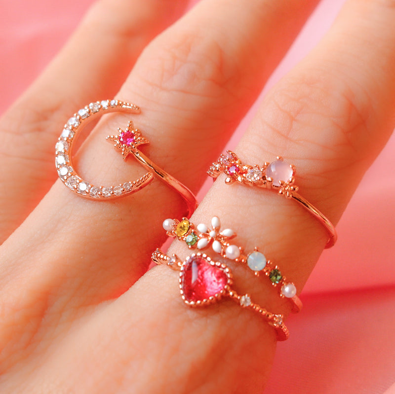 Buy Modern White Stone Wedding Rose Gold Ring Design for Women