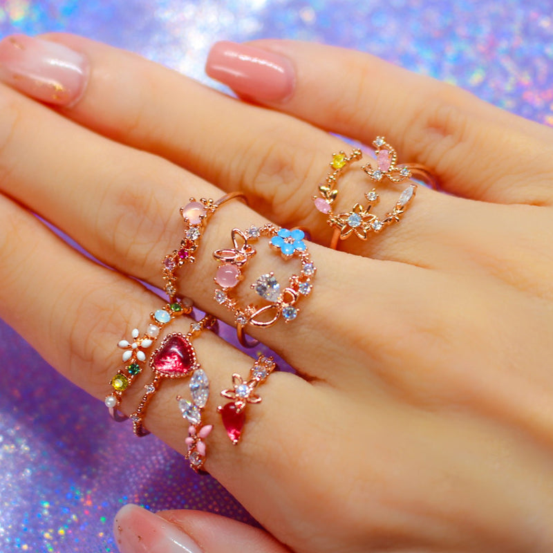 Small Cute Rings Cute Flower Ring | Dainty Adjustable Rings for Her | Hypo-Allergenic ...