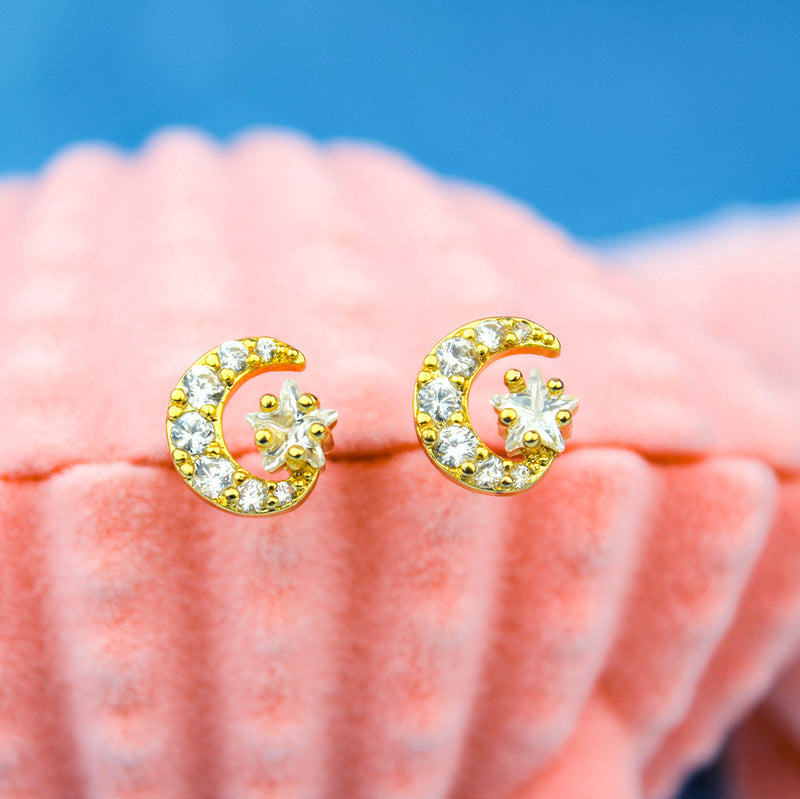 Star by the Moon Screw Back Studs