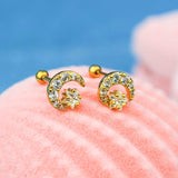 Star by the Moon Screw Back Studs