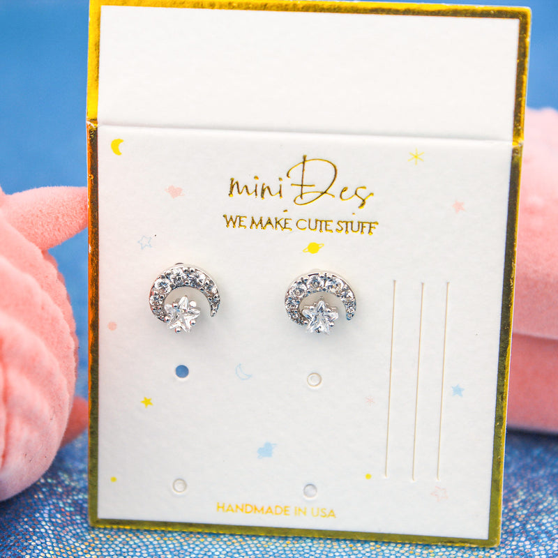 Star by the Moon Screw Back Studs