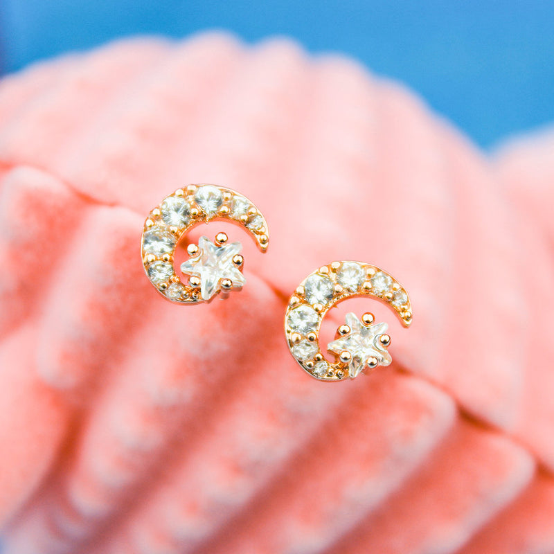 Star by the Moon Screw Back Studs