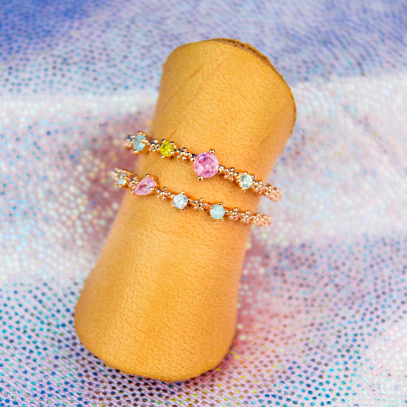 Pastel Gem Double Band Ring