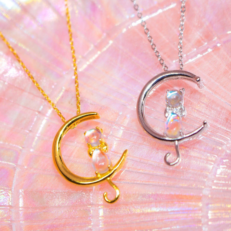Cat on the Moon Necklace