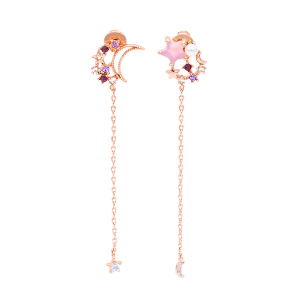 Moon & Star Drop Earrings