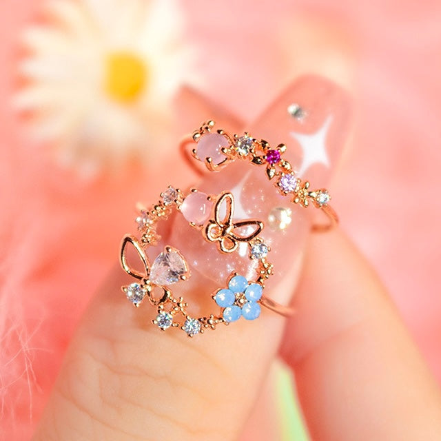 Small Cute Rings Cute Flower Ring | Dainty Adjustable Rings for Her | Hypo-Allergenic ...
